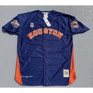Men’s Houston Black Eagles Negro League Jersey Head Gear Classics Navy 3XL